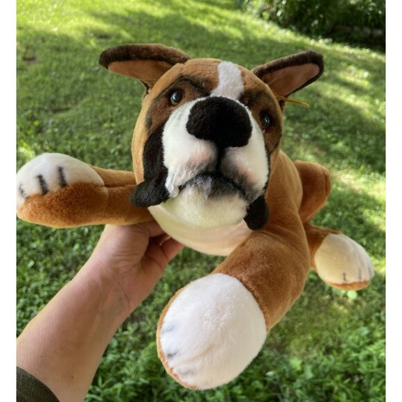 Vintage Steiff Plush Brown Boxer w Yellow Tag Western Germany FAO Swartz 2004 - Picture 1 of 9